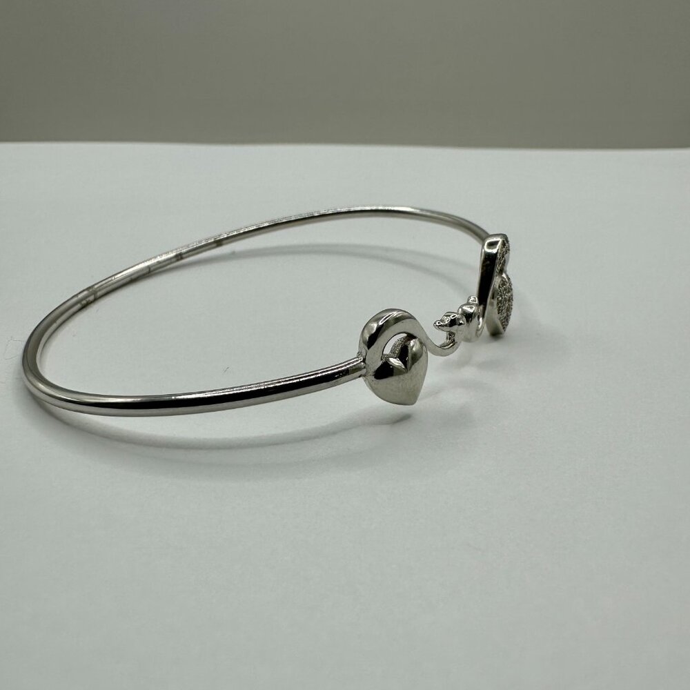 Solid 925 Vintage Art Design Torque Bangle Cuff - image 3